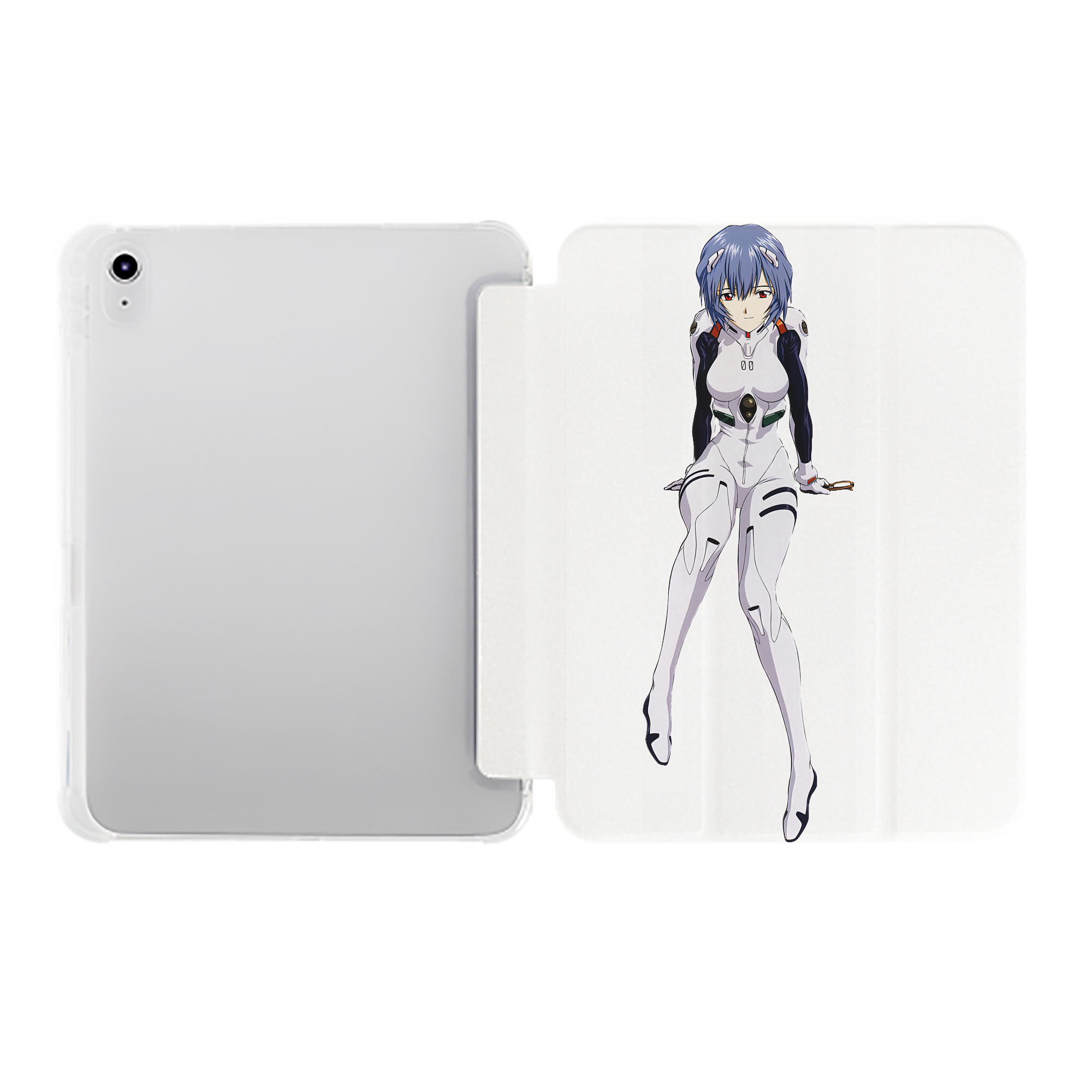 （画像用） EVA 新世紀エヴァンゲリオン IPad ケース ペン収納付き 三つ折りスタンド PUレザー×シリコン 対応機種9.5/10.5/10.9インチ
